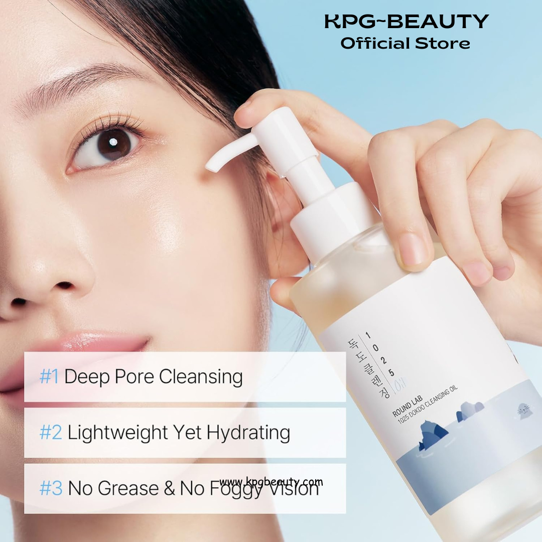ROUND LAB 1025 Dokdo Cleansing Oil 6.76 Fl Oz, Lightweight Oil Cleanser for Face, Makeup Remover for Sensitive Skin, Blackhead and Pore Cleansing, Easy to Wash Off, No Oily Residue, Korean Skin Care Round Lab