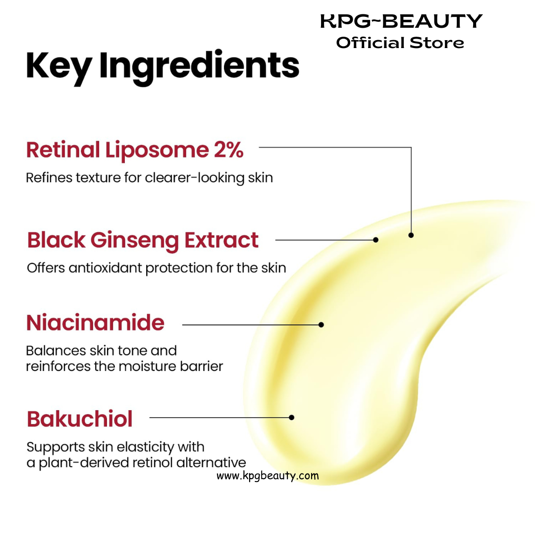 K-SECRET SEOUL 1988 Retinal Serum – Formulated with Advanced Retinal Liposome 2% and 58% Black Ginseng Extract | Fine Lines and Skin Texture Care Serum | Korean Skincare, 30ml IAM FROM