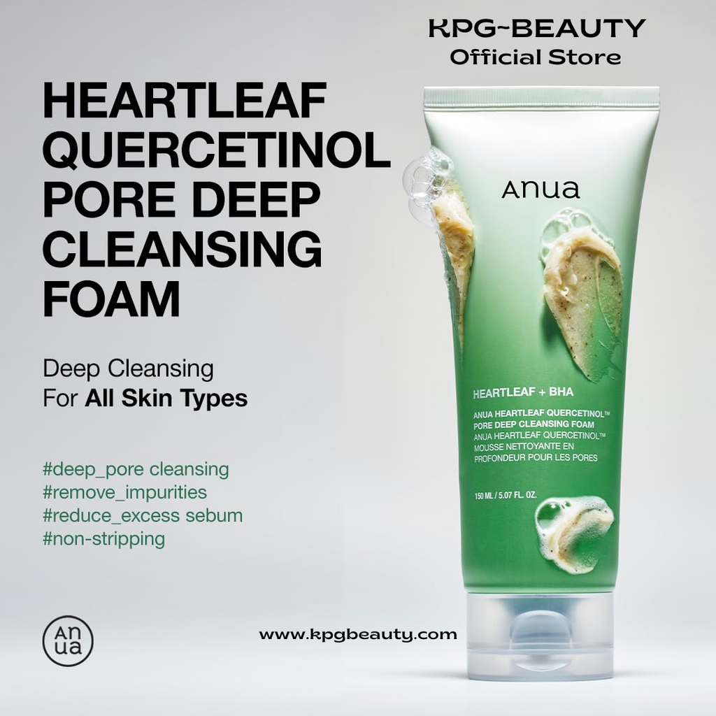 Anua Double Cleanser Duo for Facial Cleansing : Heartleaf Pore Control Cleansing Oil & Heartleaf Quercetinol Pore Deep Cleansing Foam for Double Cleansing, Korean Skincare