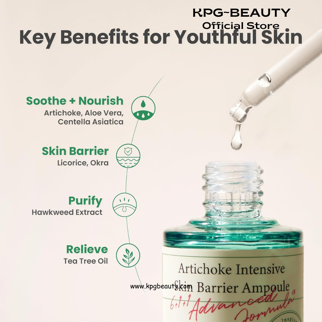 AXIS-Y Artichoke Intensive Skin Barrier Ampoule - Face Moisturizer Dark Spot Corrector Centella Ampoule - Vegan Korean Skin Care Facial Serum for All Skin Types (1.01 fl. oz.) AXIS-Y