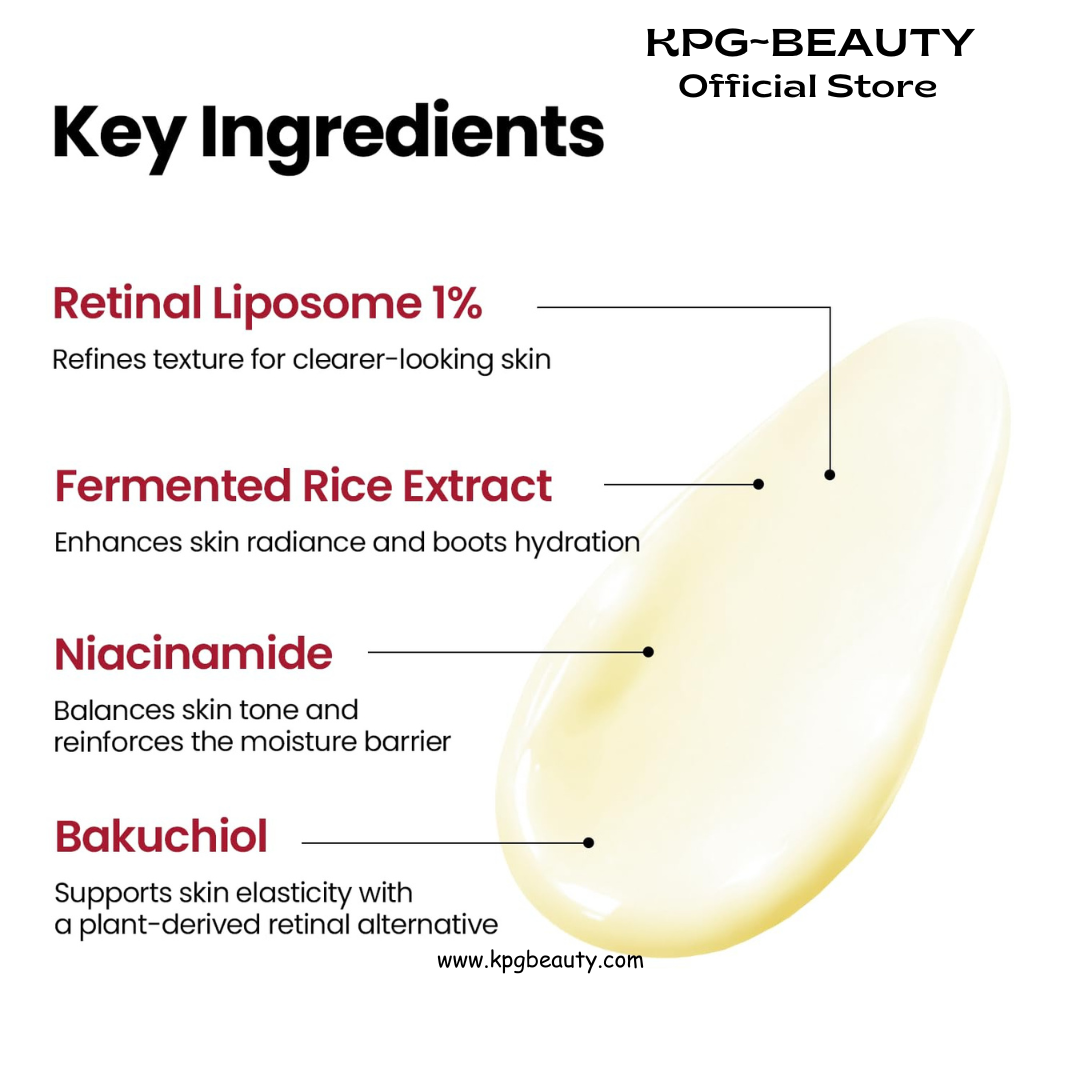 K-SECRET SEOUL 1988 Retinal Cream – Formulated with Advanced Retinal Liposome 1% and Fermented Rice Extract | Daily Fine Lines and Skin Texture Care | Korean Skincare, 50ml KSecret