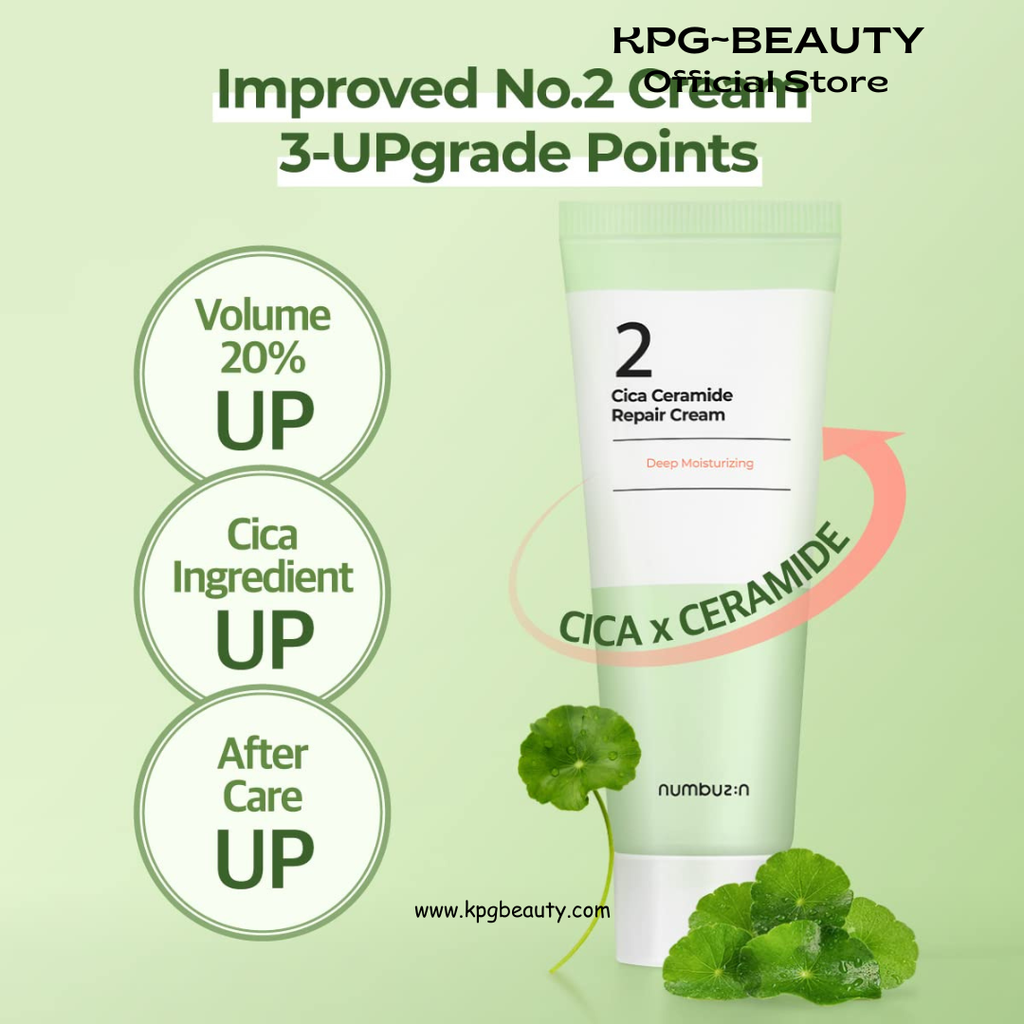 numbuzin No.2 Cream | Cica Ceramide Repair Cream | Ceramide, Centella Asiatica | Hydrating, Calming, Strengthen Skin Barrier, Deep Repair, Recovery | All Skin Types | 2.02 fl. oz. Numbuzin