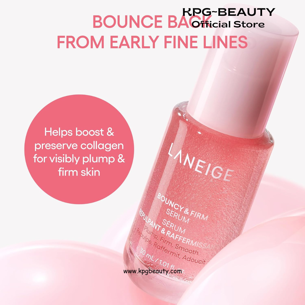 LANEIGE Bouncy & Firm Serum 30ml: Korean Slow Aging Collagen Serum with Peptides for Plumping, Firming, & Hydrating LANEIGE