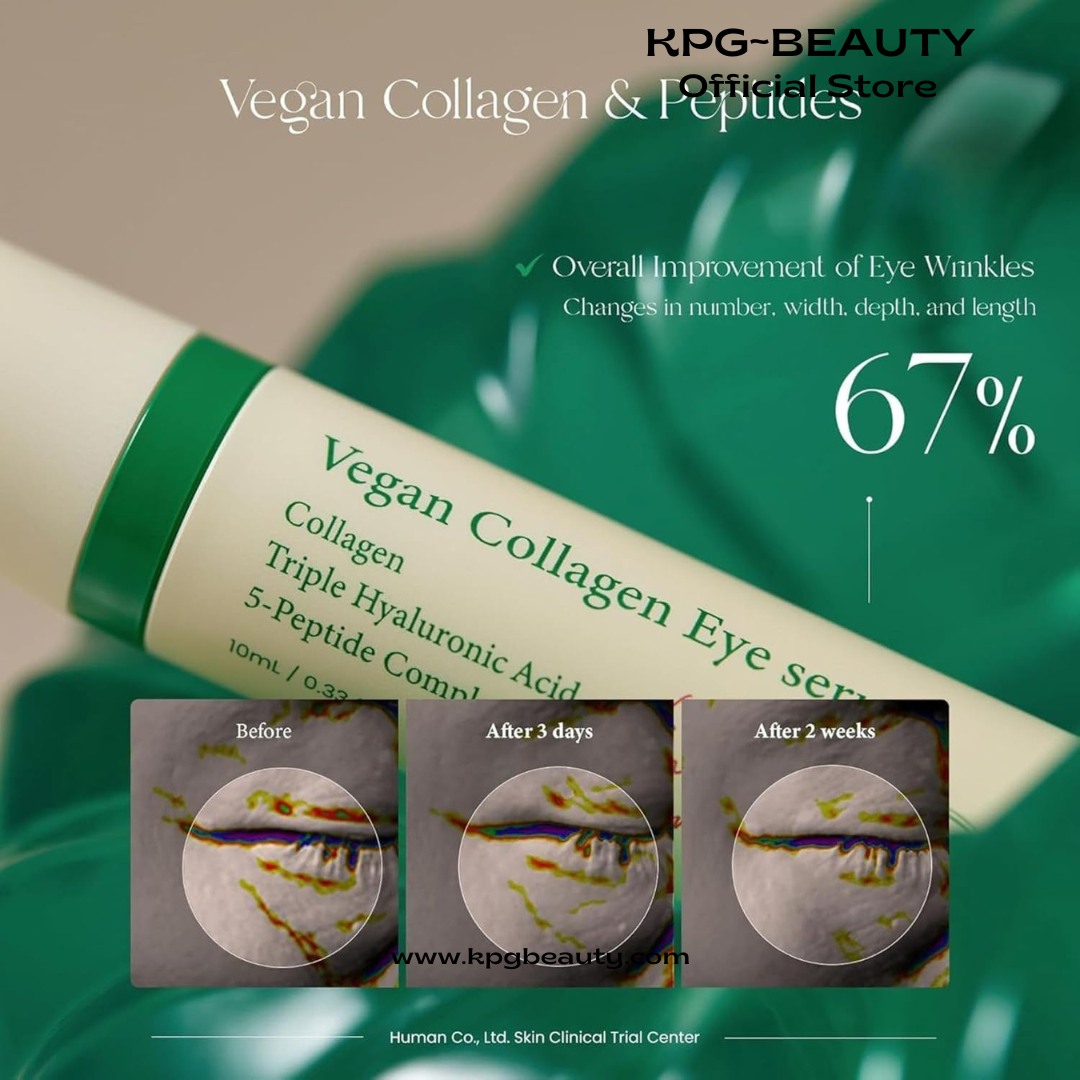 AXIS-Y Vegan Collagen Eye Serum - K Beauty Triple Hyaluronic Acid & Peptide Collagen Serum Improve Skin Elasticity, Reduce Fine Lines & Dark Circles - Vegan Korean Skin Care Eye Cream