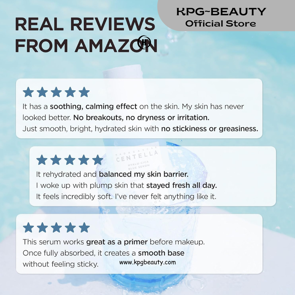 SKIN1004 Hyalu-CICA Blue Serum | 5 Layer Hyaluronic Acid Cica Niacinamide, Hydrating and Refreshing Multi-Care Solutions, 50ml KPG BEAUTY