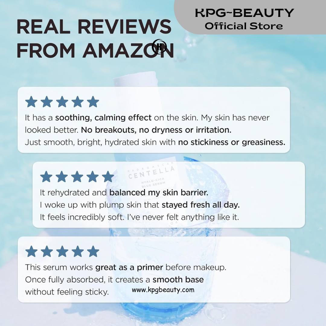 SKIN1004 Hyalu-CICA Blue Serum | 5 Layer Hyaluronic Acid Cica Niacinamide, Hydrating and Refreshing Multi-Care Solutions, 50ml KPG BEAUTY