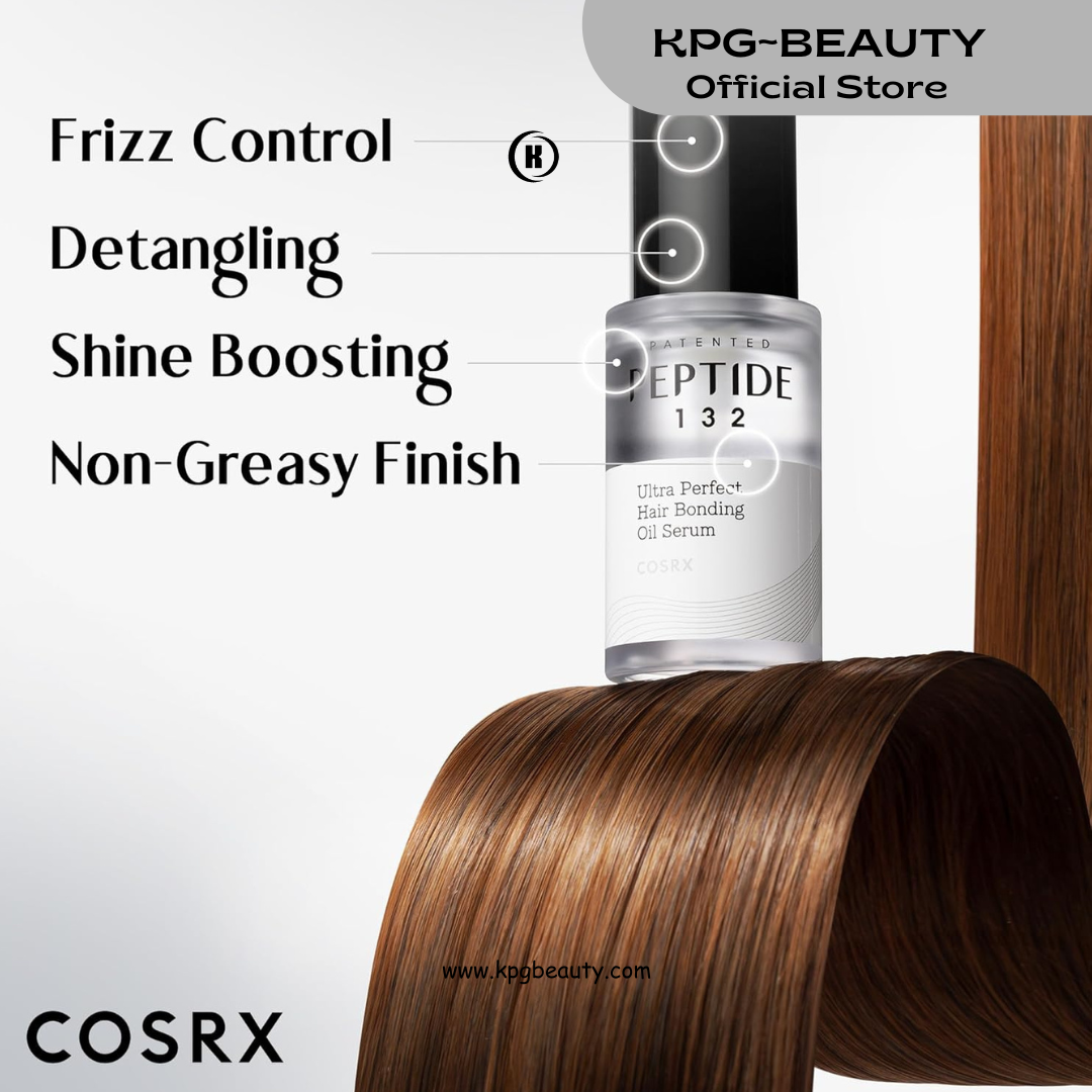 COSRX PEPTIDE 132 Hair Bonding Oil Serum, Travel Size Keratin Treatment for Frizzy, Damaged, Dry Hair – Repairs Split Ends, Adds Hair Gloss with Argan & Jojoba Oils – For All Hair Types 28 ml KPG BEAUTY