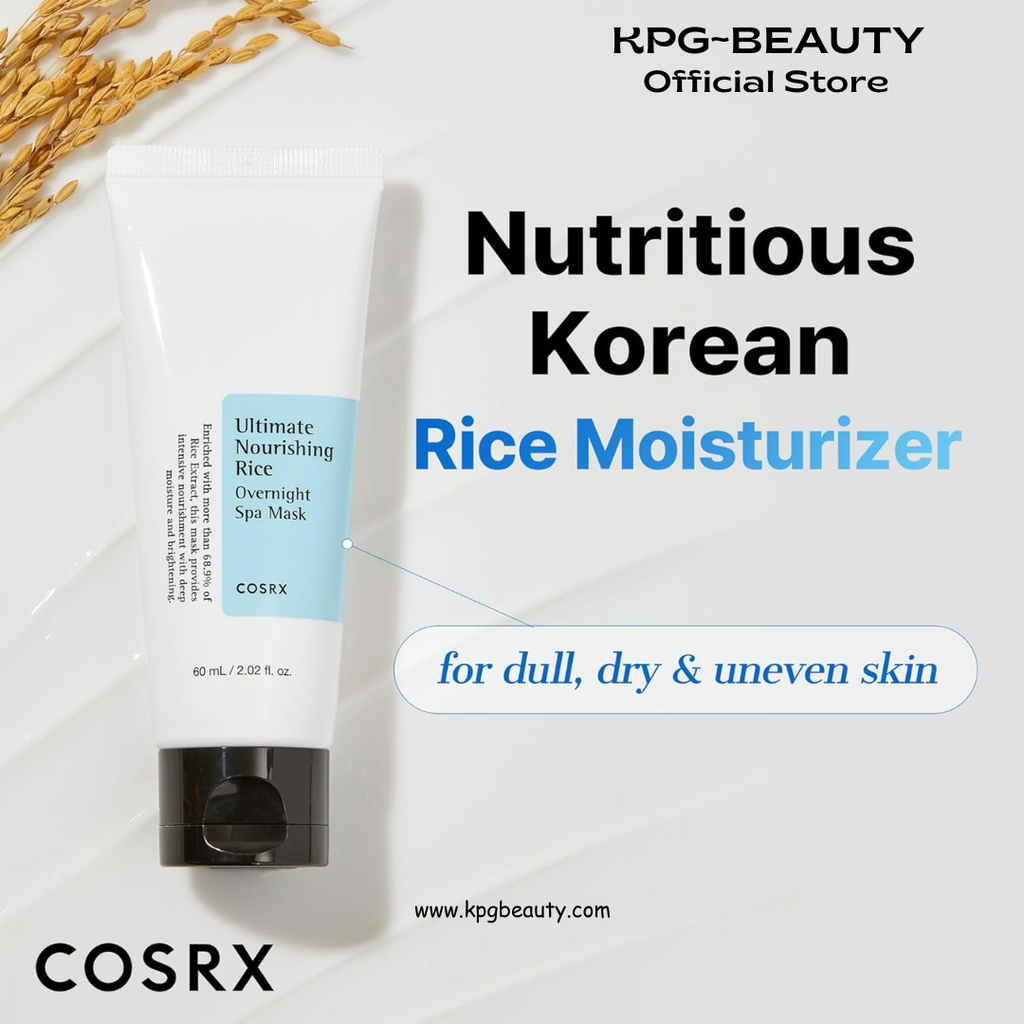 COSRX Ultimate Nourishing Rice Overnight Spa Mask, 60ml / 2.02 fl.oz | Rice Extract 68% and Niacinamide 2%, Korean Skin Care, Animal Testing Free COSRX