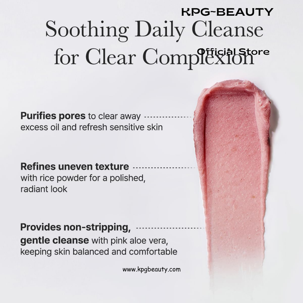 Arencia Rosehip Brightening Rice Mochi Face Cleanser & Daily Scrub - Moisturizing, Exfoliating & Deep-Cleansing - All Skin Types with Rice Powder & Rice Water Arencia