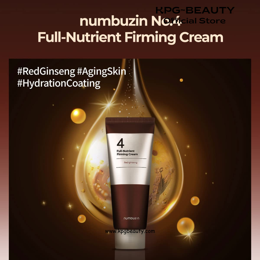 numbuzin No.4 Cream | Full-Nutrient Firming Cream | Skin Elasticity, Wrinkle Care, Anti-aging, Deeply Nourishing, Hydration | Red Ginseng, Panthenol, Niacinamide, Bifida | 2.02 fl. oz. Numbuzin