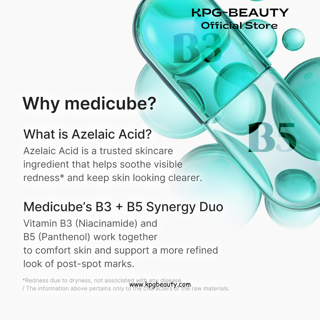medicube Azelaic Acid 10 Soothing Serum | Clarifying Serum for Troubled & Oily-Prone Skin with B3+B5 | Stressed Skin Calming & Post-Blemish Tone Care | Korean Skincare 30ml Medicube
