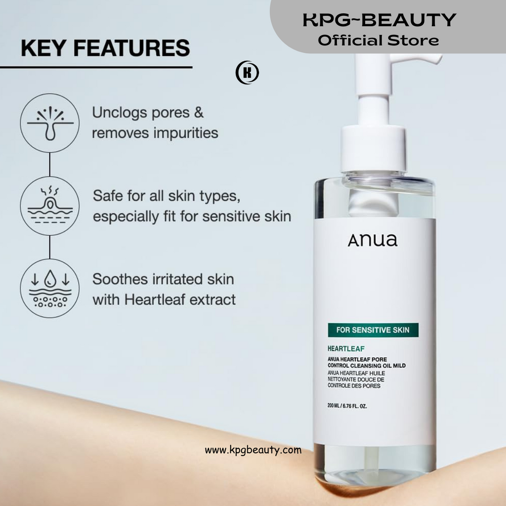 ANUA Gentle Double Cleanser Duo for Facial Cleansing : Heartleaf Pore Control Cleansing Oil Mild & Hydrating Gentle Foaming Cleanser for Double Cleansing, Daily Facial Cleanser, Korean Skincare