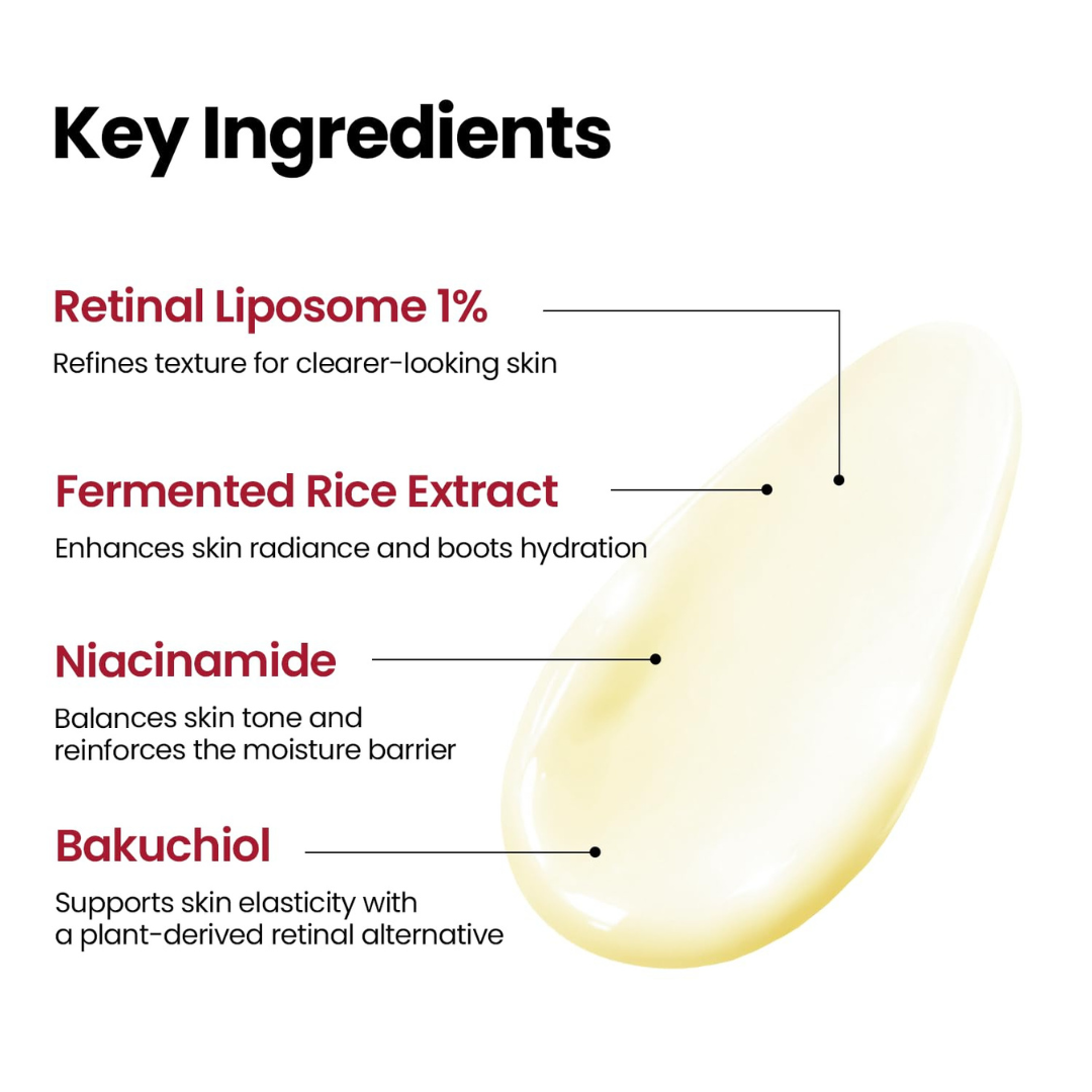 K-SECRET SEOUL 1988 Retinal Cream – Formulated with Advanced Retinal Liposome 1% and Fermented Rice Extract | Daily Fine Lines and Skin Texture Care | Korean Skincare, 50ml KSecret