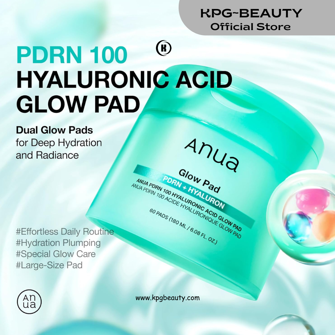 Anua PDRN 100 Hyaluronic Acid Glow Pad, Glow-Plumping Korean Face Care for Daily Skincare & Makeup Prep, Dual-Sided TonerPad for Radiant Skin & Deep Hydration (180ml, 60 Pads) KPG BEAUTY