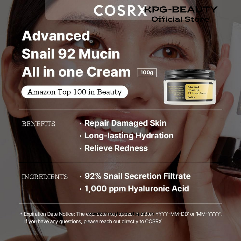 COSRX Best Seller Duo- Snail 92 Cream & Snail 96 Essence, Daily Face Gel Moisturizer and Hydrating Serum for Face with Snail Secretion Filtrate, Korean Skin Care
