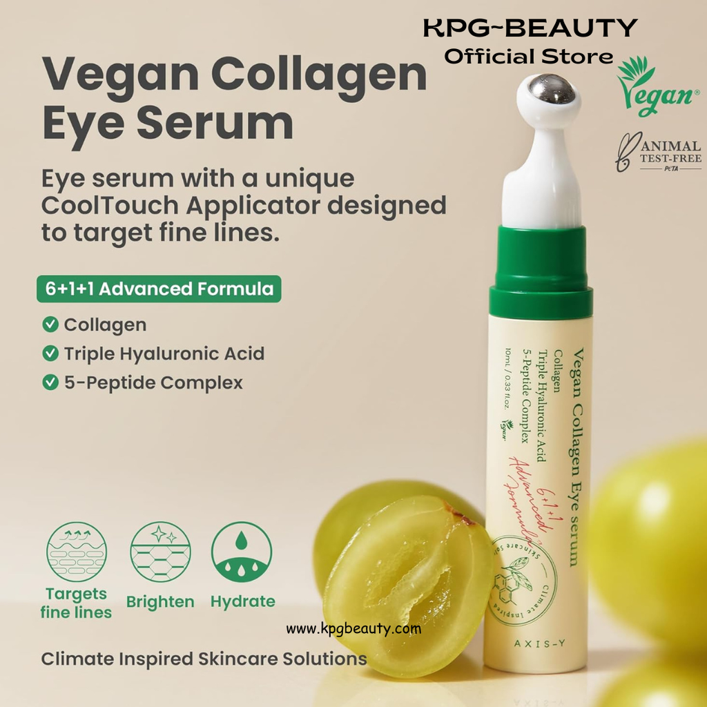 AXIS-Y Lip & Eye Set - Vita Glow Lip Oil Dreamy Olive & Vegan Collagen Eye Serum - Korean Skin Care Kit - Limited Edition Hydra Barrier Duo for Lips & Eyes AXIS-Y