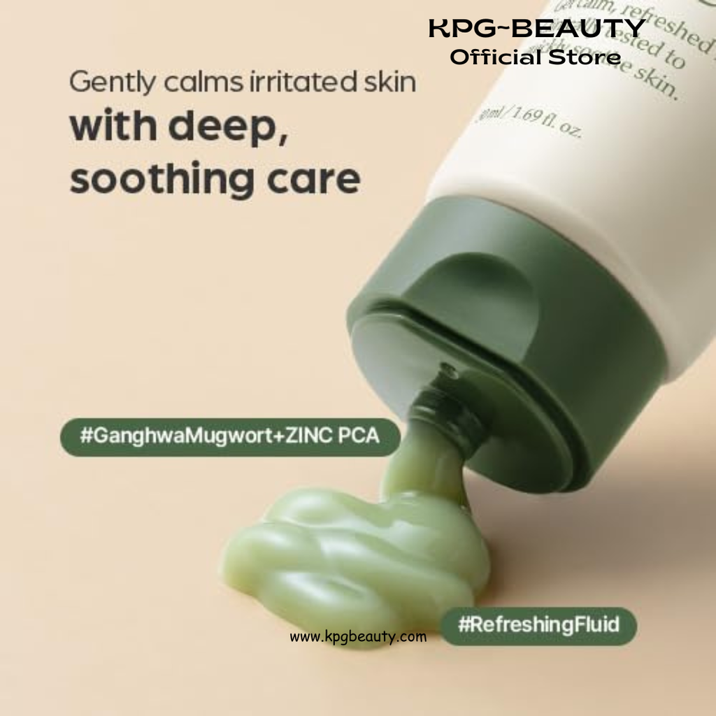 I’m From Mugwort Fluid Cream, Lightweight Calming Moisturizer, Hydrating & Skin Balancing, Sensitive Skin, Vegan Korean Skin Care IAM FROM