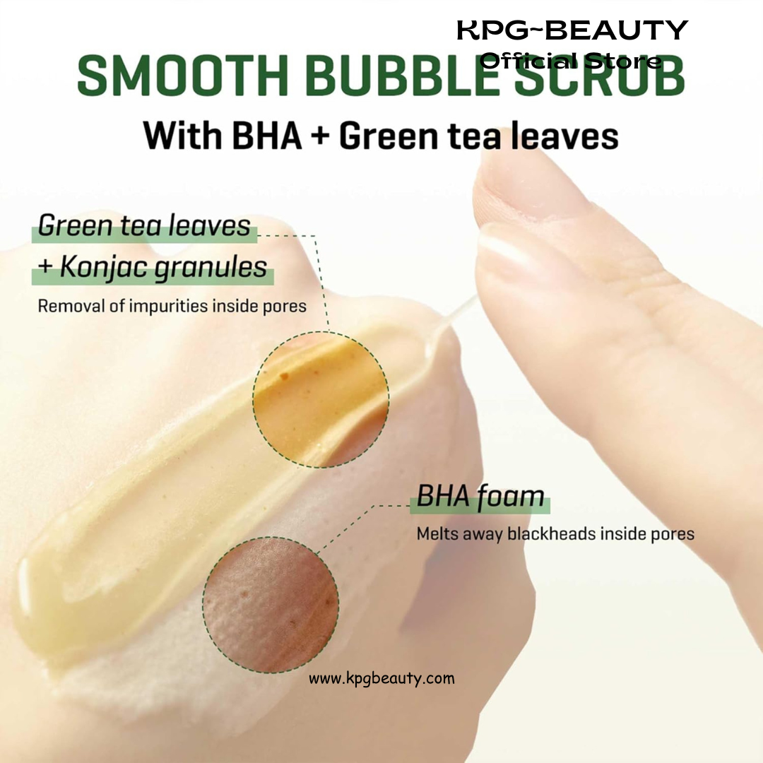 SOME BY MI Bye Bye Blackhead 30 Days Miracle Green Tea Tox Bubble Cleanser – 4.23oz, 120g – Korean Face Wash & Bubble Face Mask – Daily Blackhead-Removing Pore Minimizer for Face – Korean Skin Care Some By MI