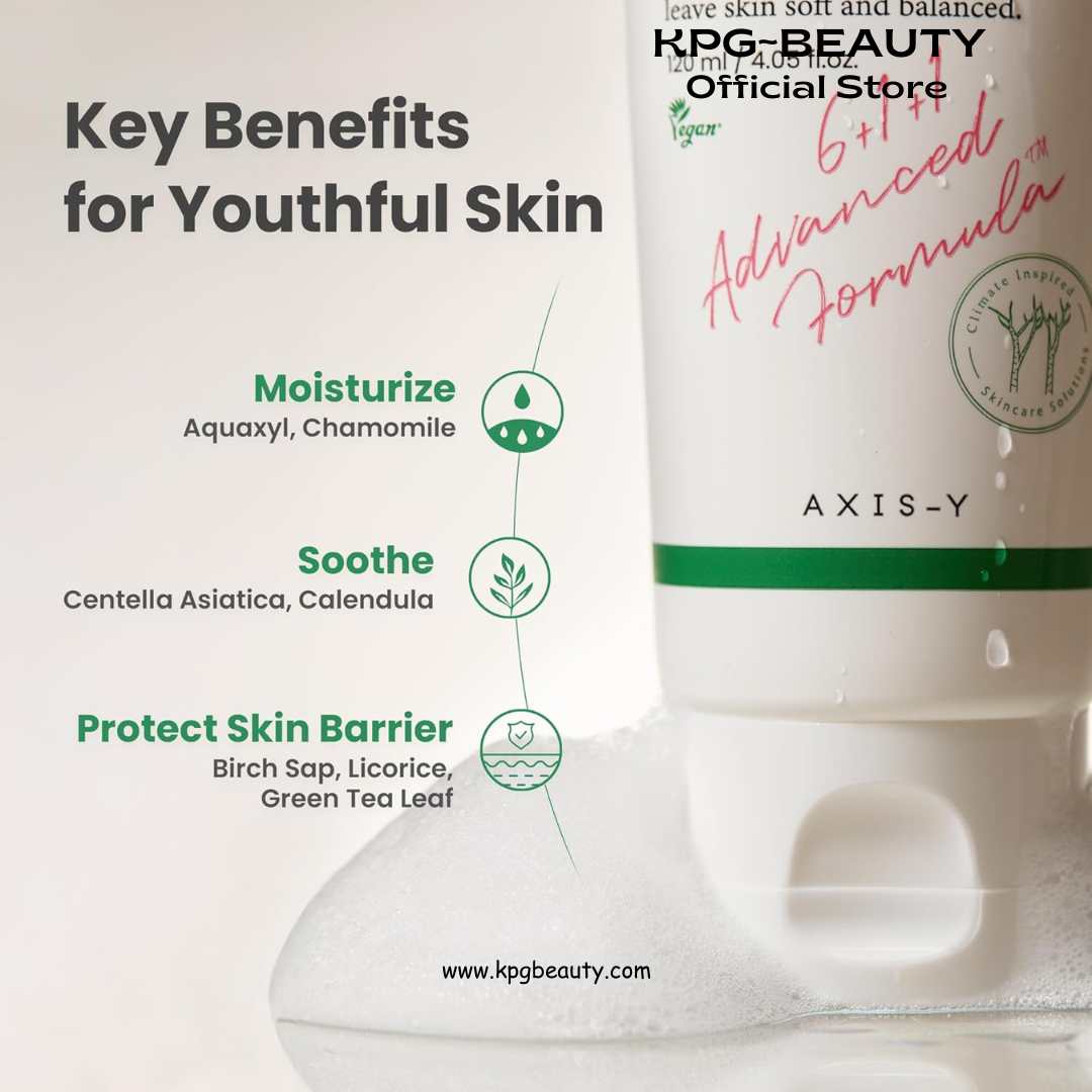 AXIS-Y Sunday Morning Refreshing Cleansing Foam with Birch Sap - Hydrating & Soothing Gentle Facial Cleanser - Vegan Korean Skin Care Face Wash for All Skin Types (4.06 fl. oz.) AXIS-Y