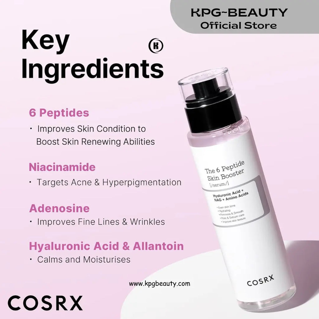COSRX 6X Peptide Collagen Booster Toner Serum with Copper Peptides, Niacinamide , Korean Skin Care, 150mL/5.07 Fl.Oz KPG BEAUTY COSRX