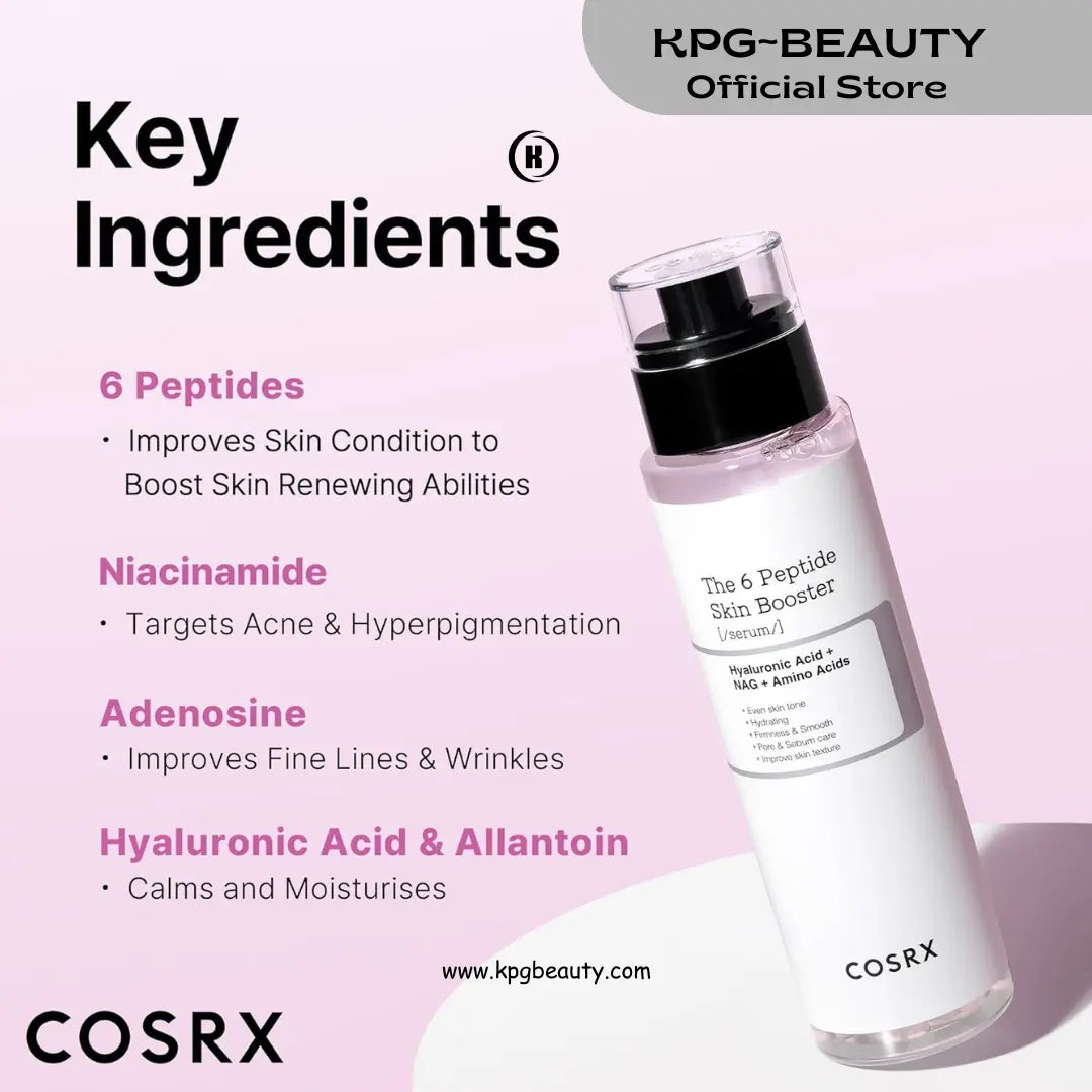 COSRX 6X Peptide Collagen Booster Toner Serum with Copper Peptides, Niacinamide , Korean Skin Care, 150mL/5.07 Fl.Oz KPG BEAUTY COSRX