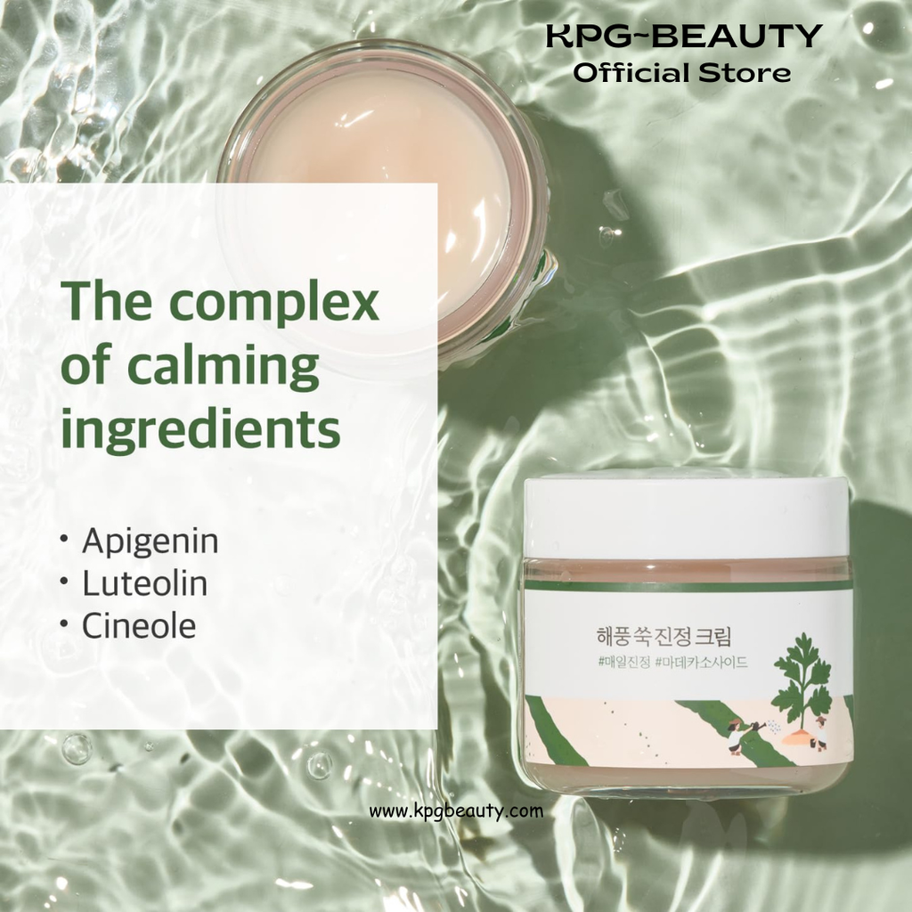 ROUND LAB Mugwort Calming Cream 80ml / Soothing, Moisturizing, Madecassoside, Calming Cream Round Lab