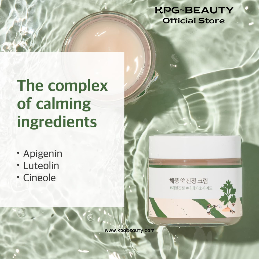 ROUND LAB Mugwort Calming Cream 80ml / Soothing, Moisturizing, Madecassoside, Calming Cream Round Lab