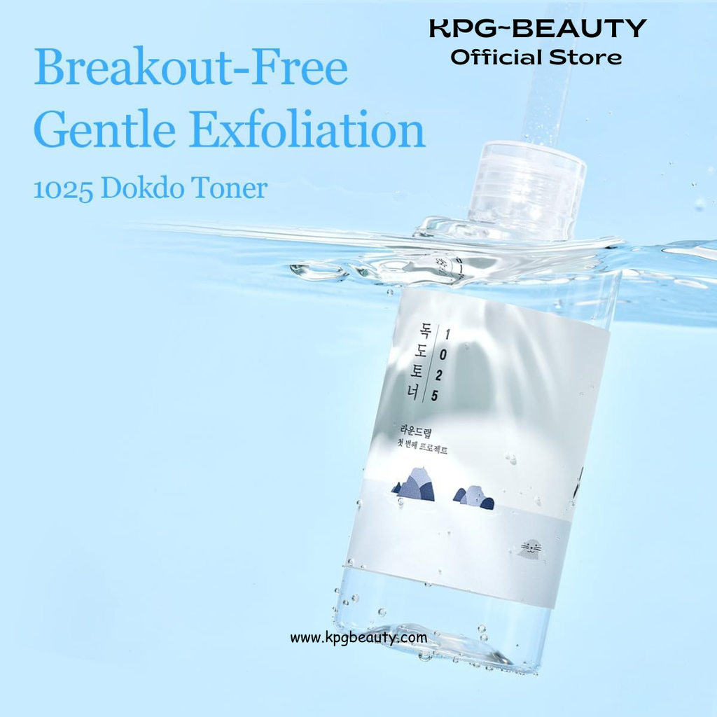 ROUND LAB 1025 Dokdo Toner 6.76 Fl Oz, Oil Control and Reduces Excess Sebum, Gentle Exfoliating Facial Toner, Deep Sea Water for Moisturization, Soft Finish Without Stickiness, Korean Skin Care Round Lab