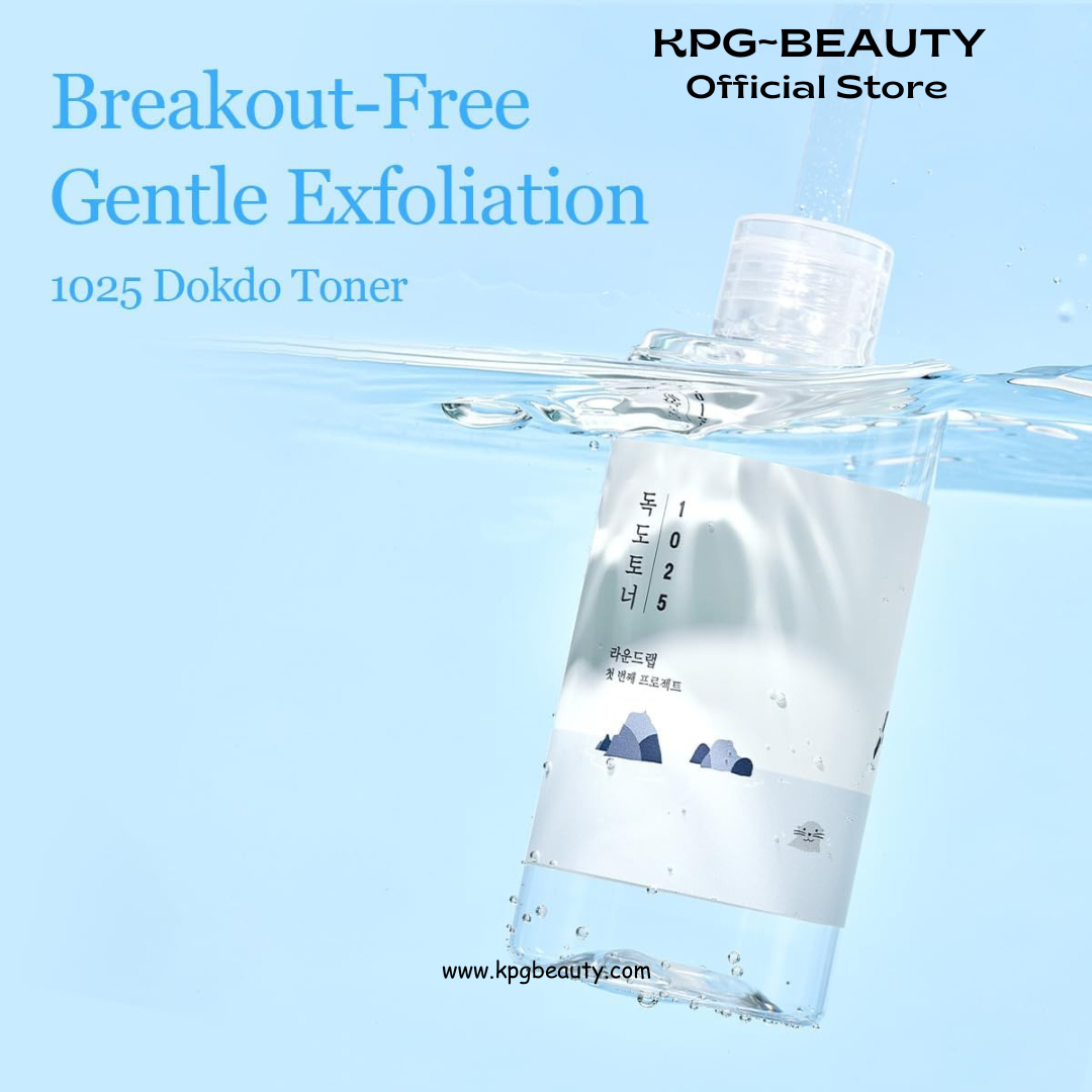 ROUND LAB 1025 Dokdo Toner 6.76 Fl Oz, Oil Control and Reduces Excess Sebum, Gentle Exfoliating Facial Toner, Deep Sea Water for Moisturization, Soft Finish Without Stickiness, Korean Skin Care Round Lab