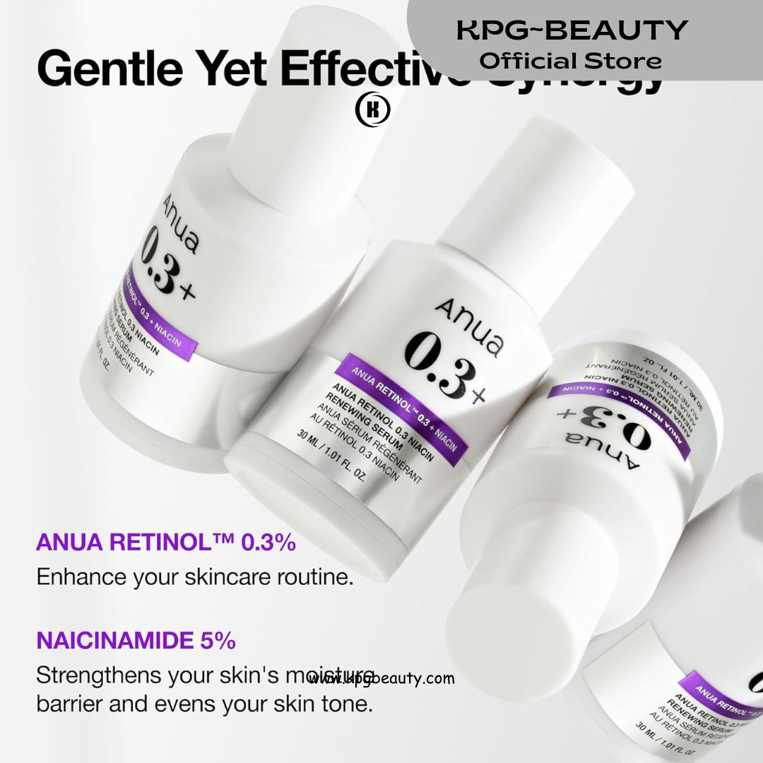Anua Retinol Serum for Anti-Aging, Textured skin | 0.3% Retinol, 5% Niacinamide, 20+Soothing Ingredients Gentle for Beginner 30ml KPG BEAUTY
