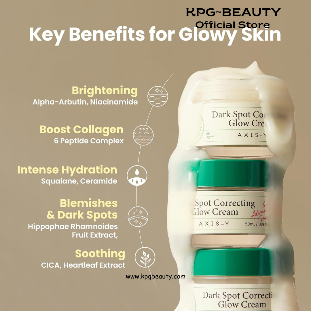 AXIS-Y Dark Spot Correcting Glow Cream – Brightening Moisturizer for Face with 2% Alpha Arbutin, 5% Niacinamide & Ceramides – Hydrating Korean Skincare for Dark Spots & Uneven Tone (1.69 fl. oz.) AXIS-Y