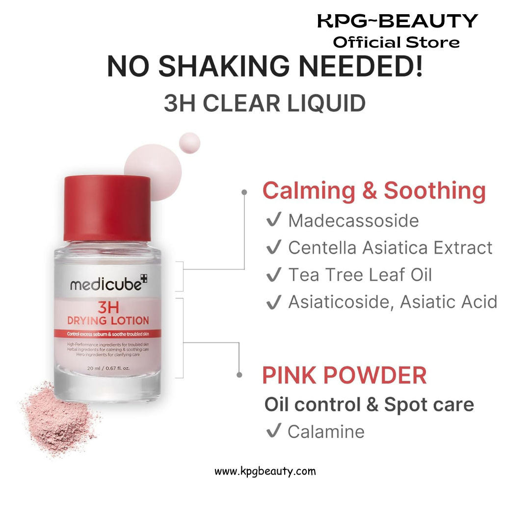 medicube 3H Overnight Drying Lotion | Targeted Spot Care for Troubled & Oily-Prone Skin | Calming & Soothing Care with Calamine, Centella & Tea Tree | Korean Skincare 20ml, 0.67 fl. oz. Medicube
