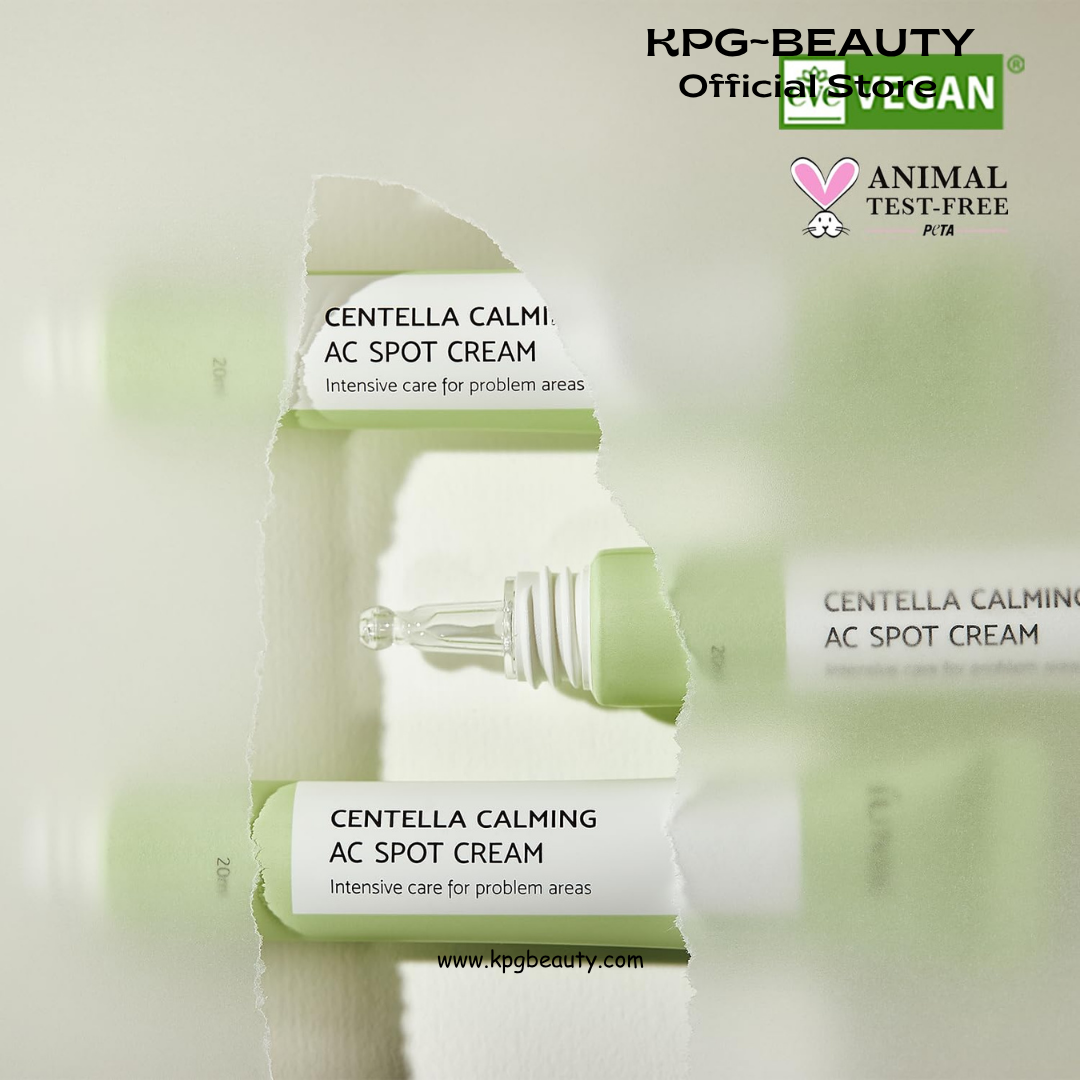 IUNIK Centella Calming AC Spot Cream – Centella Asiatica, Tea Tree & AHA BHA PHA Lightweight Blemish Care for Acne-Prone & Sensitive Skin, 20ml IUNIK