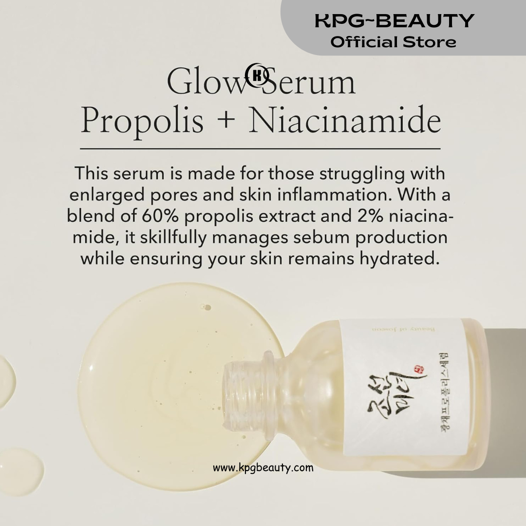 Beauty of Joseon Glow Serum Propolis and Niacinamide Hydrating Facial Soothing Moisturizer for Irritated Uneven Skin Tone, Korean Skin Care, 60ml