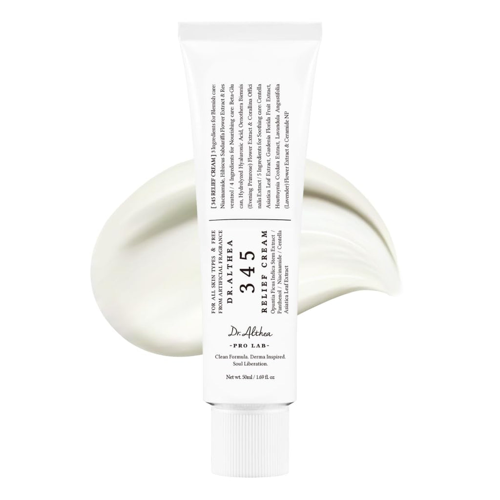 Dr.Althea 345 Relief Cream | Daily Face Moisturizer | Blemish Relief Care | Soothing Recovery & Moisture with Niacinamide, Panthenol | Korean Vegan Skin Care for All Skin Types