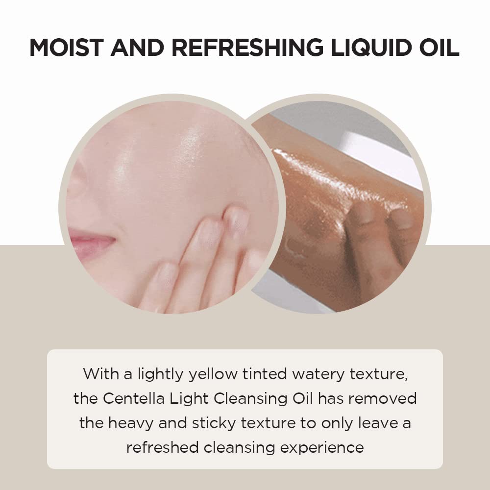 SKIN1004 Madagascar Centella Light Cleansing Oil Gentle Oil Cleanser for Face, Korean Facial Cleanser