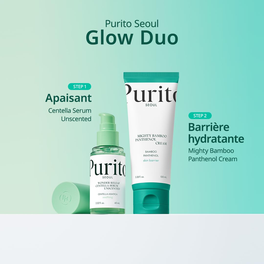 PURITO Mighty Bamboo Panthenol Cream, Glow Cream, Skin Barrier Repair, for All Skin Types, Daily Face Moisturizer, Glass skin, Vegan, Korean Skin Care 3.38fl.oz / 100ml