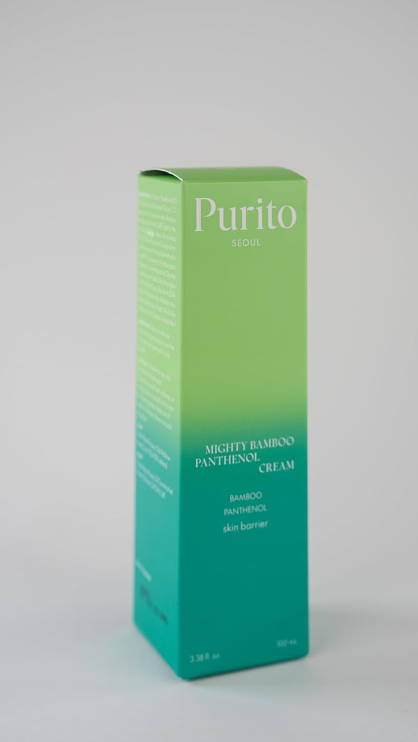 PURITO Mighty Bamboo Panthenol Cream, Glow Cream, Skin Barrier Repair, for All Skin Types, Daily Face Moisturizer, Glass skin, Vegan, Korean Skin Care 3.38fl.oz / 100ml