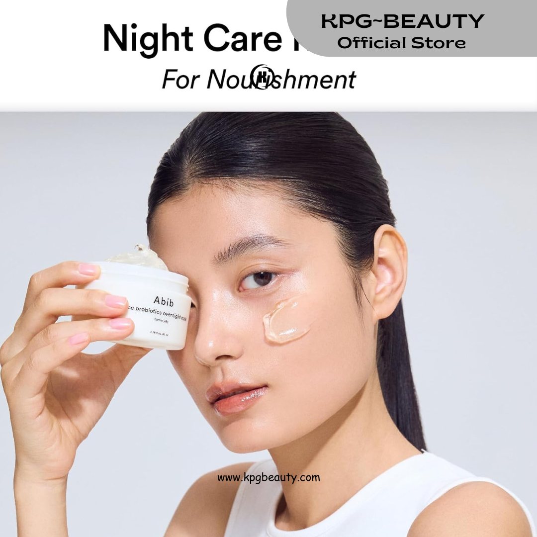 Abib Rice Probiotics Overnight Mask Barrier Jelly 2.7 fl oz I | Korean Overnight Sleeping Mask Cream Moisturizer for Glass Skin Slugging (Rice Probiotics/Barrier Jelly) 80 ml KPG BEAUTY