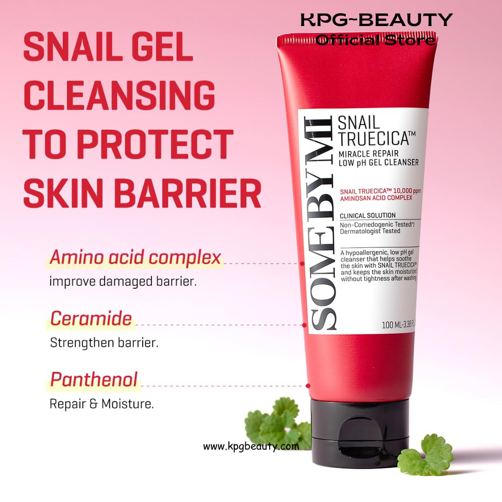 SOME BY MI Snail Truecica Miracle Repair Low pH Gel Cleanser - 3.38Oz, 100ml - Made from Snail Mucin for Sensitive Skin - Daily Face Wash for Deep Cleansing and Skin Moisturizing - Korean Skin Care Some By MI