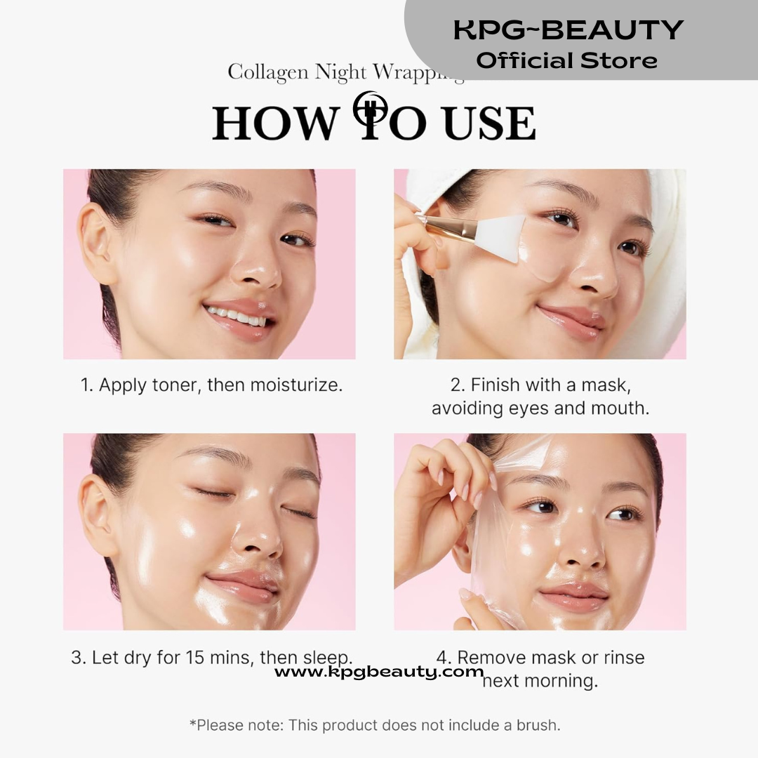 Medicube Collagen Overnight Wrapping Peel Off Facial Mask Pack - Elasticity & Hydration Care, Reduces Sagging & Dullness - Hydrolyzed Collagen For Glowing Skin - Korean Skin Care 75 ml
