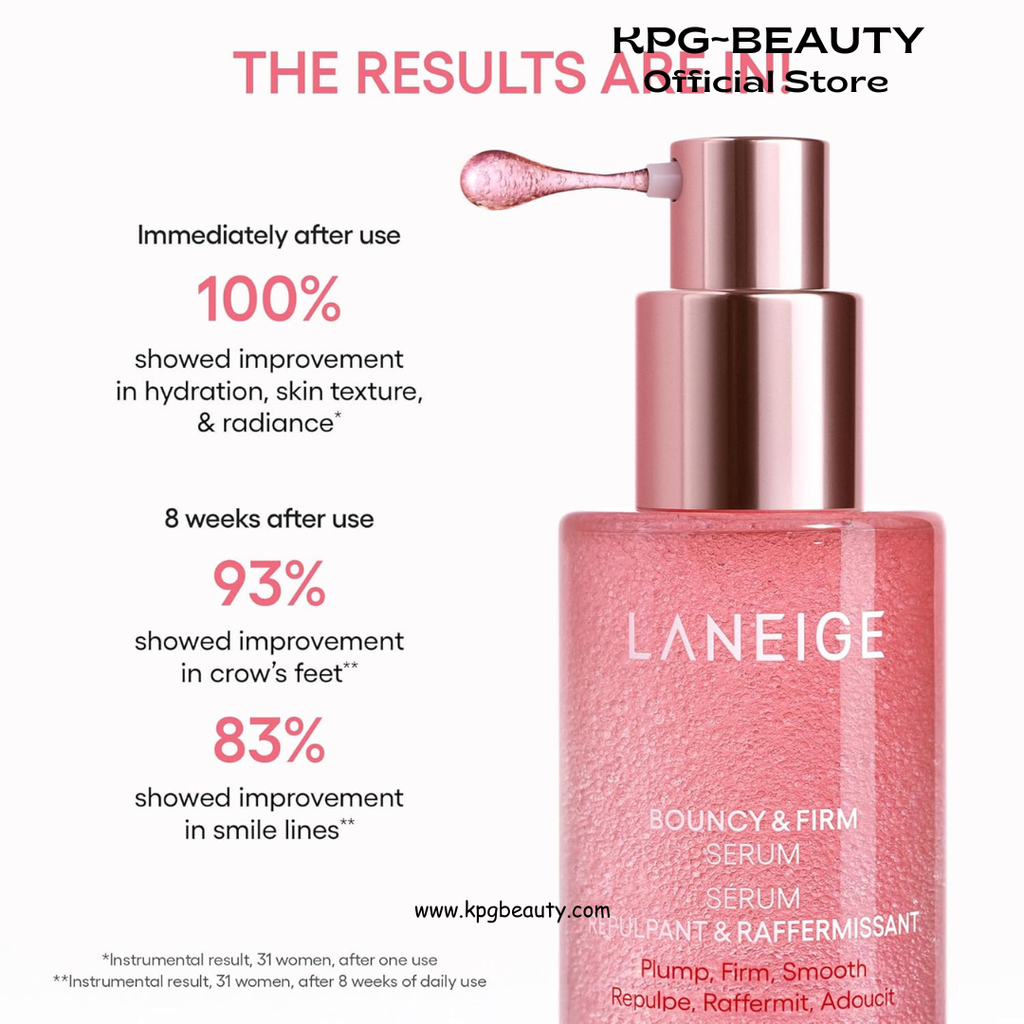 LANEIGE Bouncy & Firm Serum 30ml: Korean Slow Aging Collagen Serum with Peptides for Plumping, Firming, & Hydrating LANEIGE