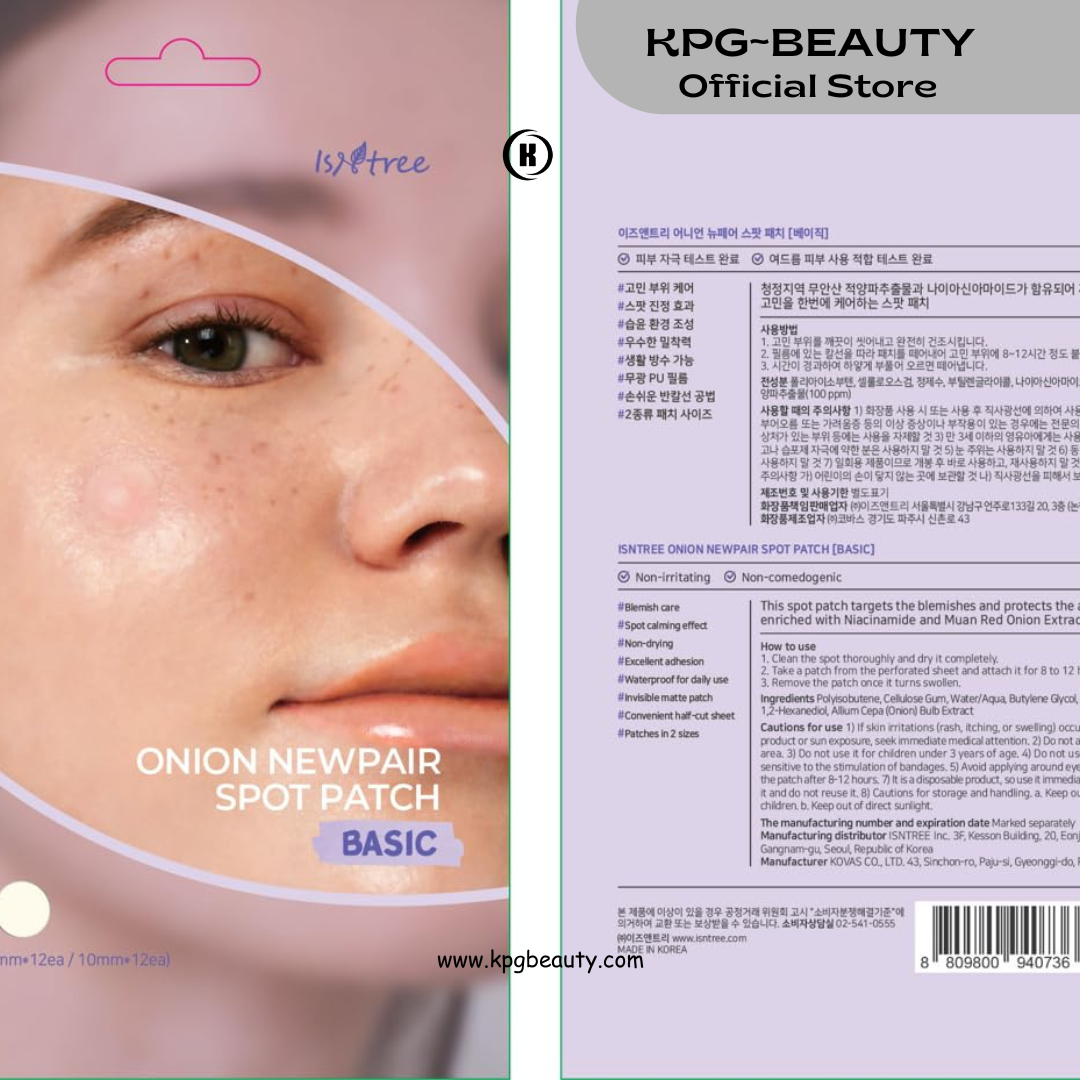 ISNtree Onion New Pair Spot Patch Basic | Acne Care Hydrocolloid Patches (24 Patches) ISNTREE