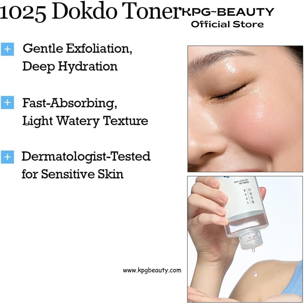 ROUND LAB 1025 Dokdo Toner 6.76 Fl Oz, Oil Control and Reduces Excess Sebum, Gentle Exfoliating Facial Toner, Deep Sea Water for Moisturization, Soft Finish Without Stickiness, Korean Skin Care Round Lab