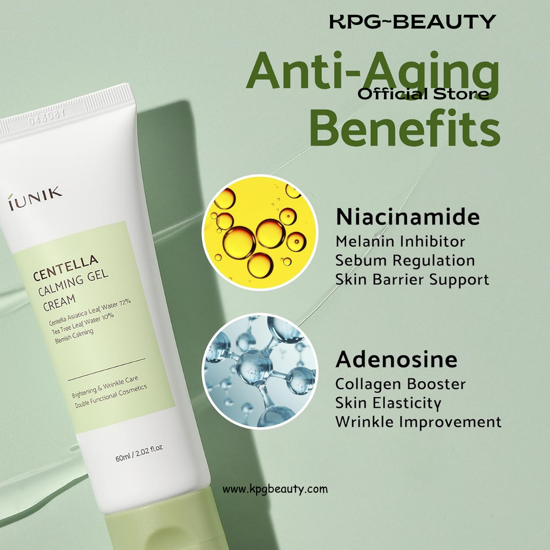 iUNIK Centella Edition Skincare Set (Cream 2.02 fl.oz. & Mini Serum 0.51 fl.oz.) - Centella Asiatica and Tea Tree Leaf Waters to Soothe, Calm, Moisturize, and Protect the Skin IUNIK