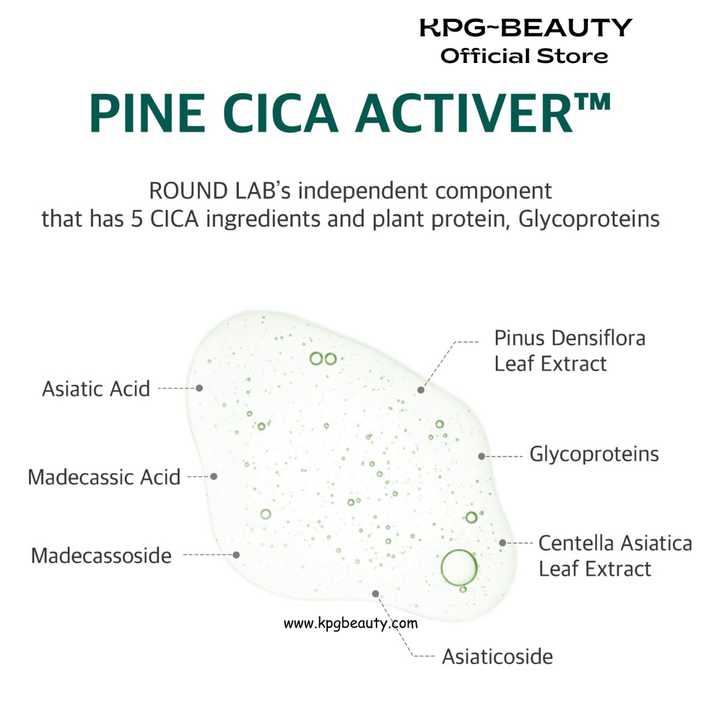 ROUND LAB Pine Calming Cica Pad 50pcs, 7cm Wide Cooling and Soothing Toner Pads with Pine Cica, BHA + LHA, and Hyaluronic Acid for Heated, Acne-Prone Skin, Multi-Zone Hydration, Korean Skincare Round Lab