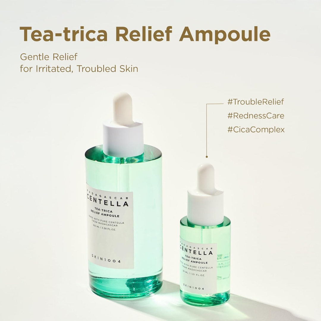 SKIN1004 Madagascar Centella Ampoule Kit, 4ea x 1.10 fl.oz, 30ml, Travel Size Face Serum Collection, Korean Skincare Set with Centella Ampoule and Hydrating Serum for Soothing Care, Korean Skin Care SKIN1004