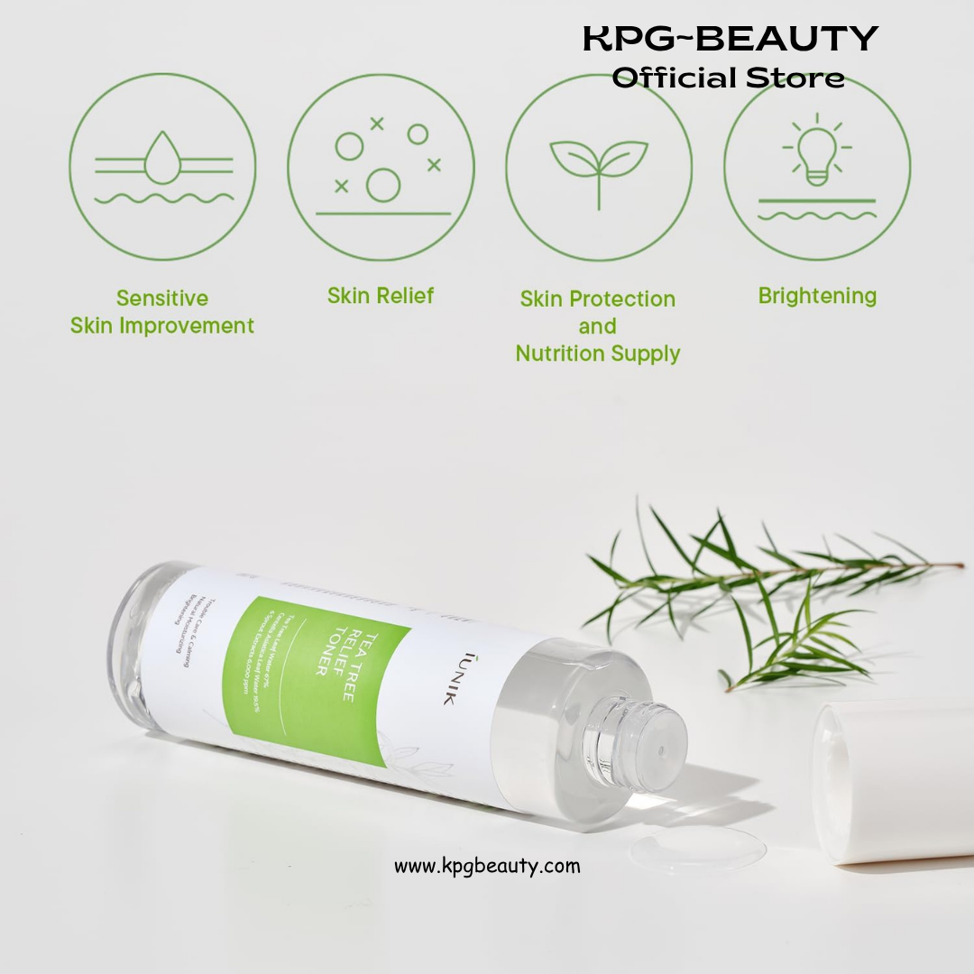 IUNIK Tea Tree Relief Toner – Tea Tree & Centella Asiatica Soothing Vegan Toner for Acne-Prone & Irritated Skin, Korean Skincare, 200ml IUNIK