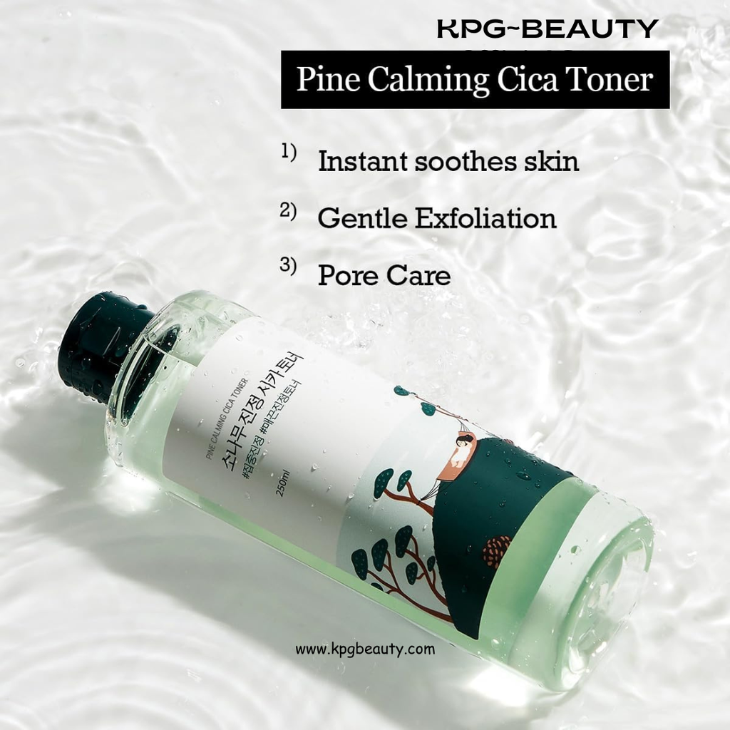 ROUND LAB Pine Calming CICA Toner 8.45 Fl Oz, Low-Acidic Hydrating Toner for Face with Pine CICA, BHA + LHA, and Hyaluronic Acid for Soothing, Exfoliating, and Restoring Skin Balance, Korean Skincare Round Lab