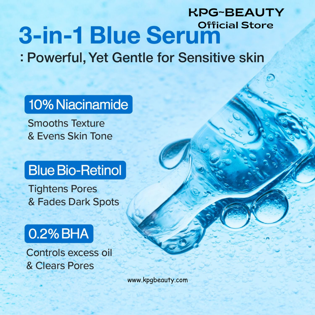 numbuzin No.3 retinol Serum | Blue Bio-Retinol Pore Refining Serum | Retinol Beginner, Tightening, Firming, BHA, Niacinamide, Peptide | 1.01 fl.0z (30ml) Numbuzin